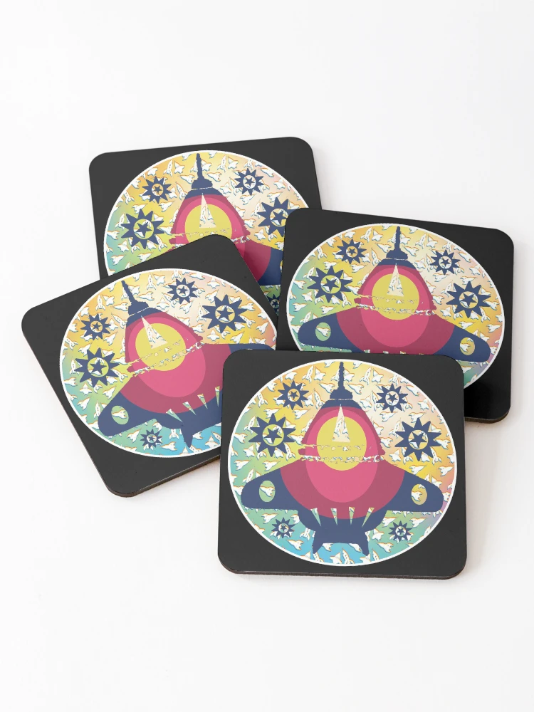 Thumbnail 1 of 5, Coasters (Set of 4), Retro Spaceship designed and sold by Rickybrook.
