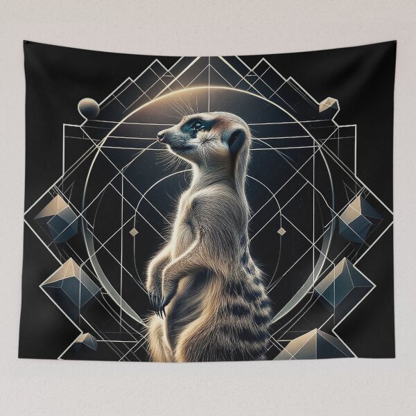 Item preview, Astral Meerkat Among Abstract Forms designed and sold by johnnycreidy.