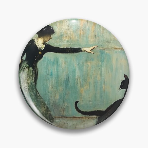 Item preview, Black Cat Decadent young woman With a Cat designed and sold by Peek-Designs.