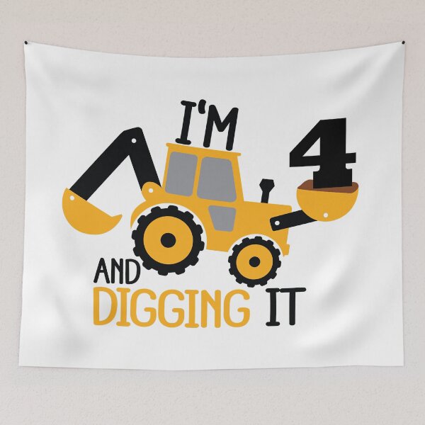Item preview, Construction Birthday Digging It: 4th Birthday designed and sold by sweetbelle.