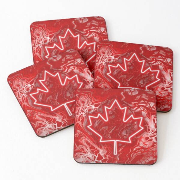 Item preview, Canadian flag, digital fluid pour with cells designed and sold by MayGreenAbgrall.