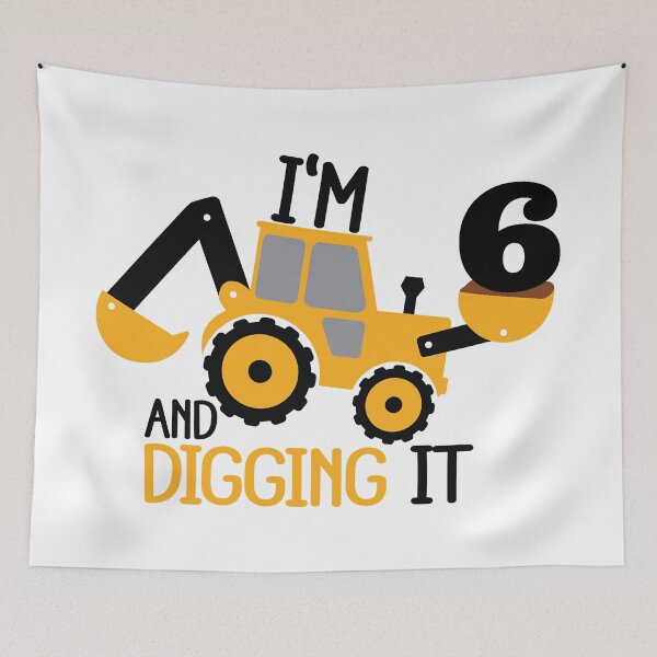 Item preview, Construction Birthday Digging It: 6th Birthday designed and sold by sweetbelle.