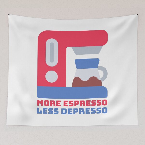 Item preview, More Espresso Less Depresso Funny Coffee Maker designed and sold by PMCreative.