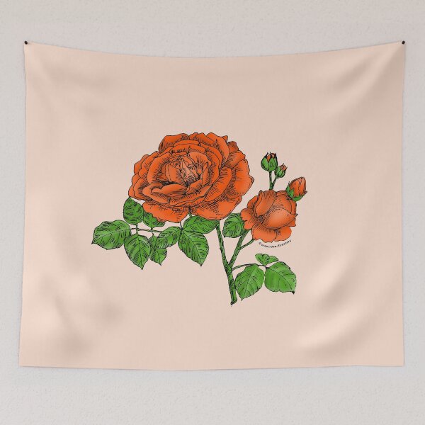 Item preview, Orange Globular Rose Bloom Full 26-40 Petals In 3+ Rows designed and sold by Rachael Taylor.