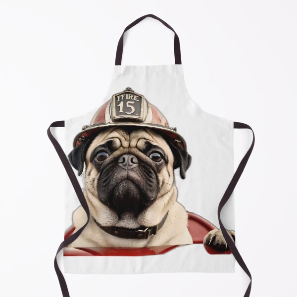 Item preview, Chuck the Firefighting Pug (transp background) designed and sold by TheHotEnd.