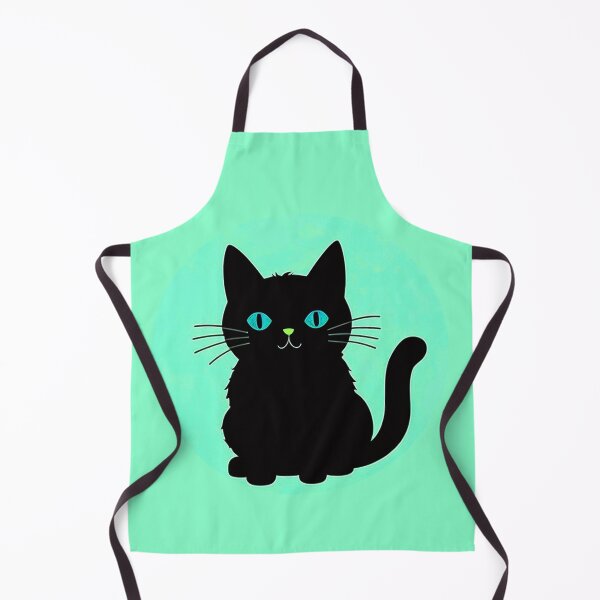 Item preview, Black Cat On Pastel Blue Background designed and sold by SassyArtistry.