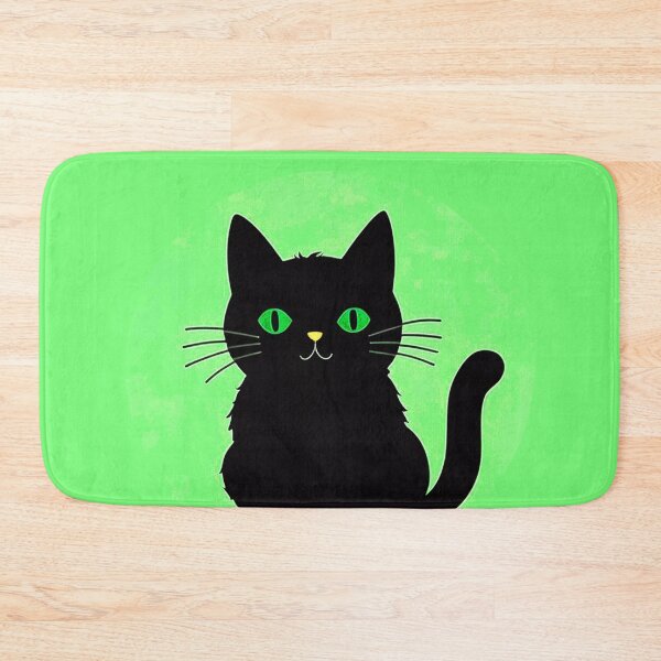 Item preview, Black Cat On Pastel Green Background designed and sold by SassyArtistry.