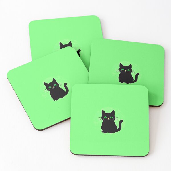 Item preview, Black Cat On Pastel Green Background designed and sold by SassyArtistry.