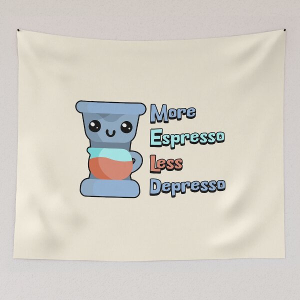 Item preview, More Espresso Less Depresso Cute Coffee Maker designed and sold by PMCreative.