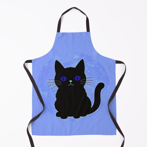 Item preview, Black Cat On Dark Blue Background designed and sold by SassyArtistry.