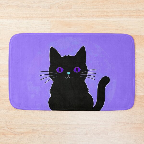 Item preview, Black Cat On Pastel Purple Background designed and sold by SassyArtistry.