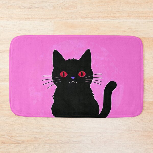 Item preview, Black Cat On Pink Background designed and sold by SassyArtistry.