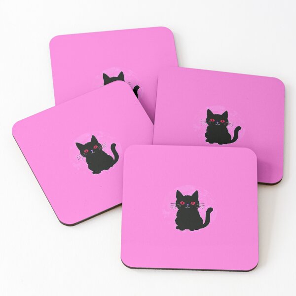 Item preview, Black Cat On Pink Background designed and sold by SassyArtistry.