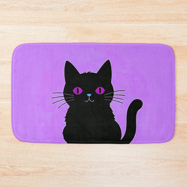 Item preview, Black Cat On Pastel Pink Background designed and sold by SassyArtistry.
