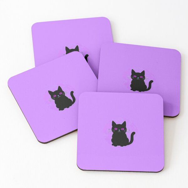Item preview, Black Cat On Pastel Pink Background designed and sold by SassyArtistry.