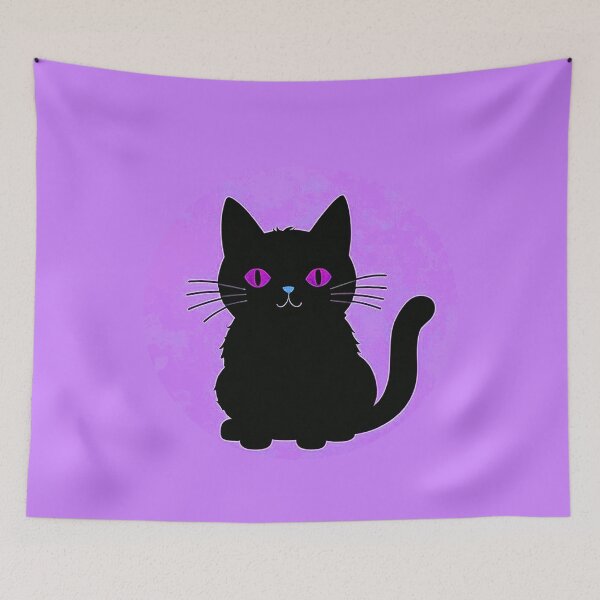 Item preview, Black Cat On Pastel Pink Background designed and sold by SassyArtistry.