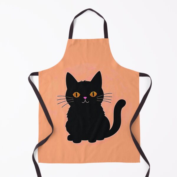 Item preview, Black Cat On Salmon Tangerine Background designed and sold by SassyArtistry.