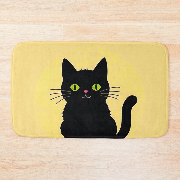 Item preview, Black Cat On Yellow Background designed and sold by SassyArtistry.