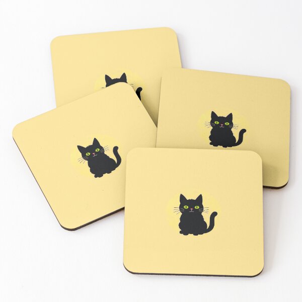 Item preview, Black Cat On Yellow Background designed and sold by SassyArtistry.