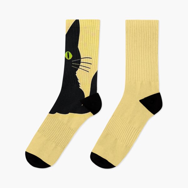 Item preview, Black Cat On Yellow Background designed and sold by SassyArtistry.