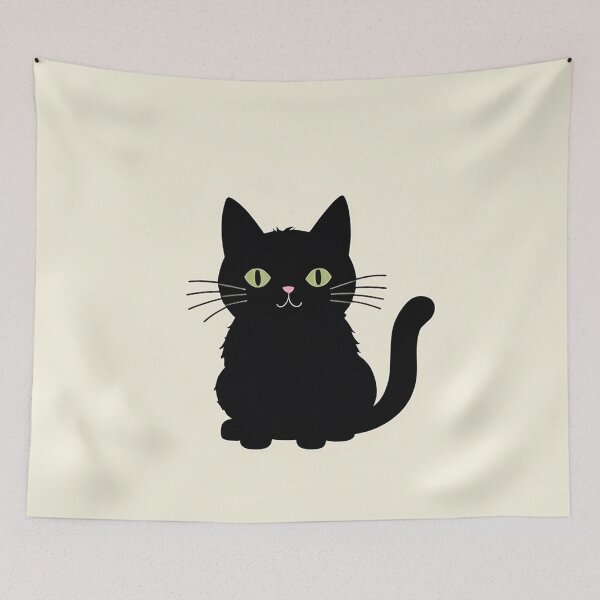 Item preview, Black Cat On Circled Beige Background designed and sold by SassyArtistry.