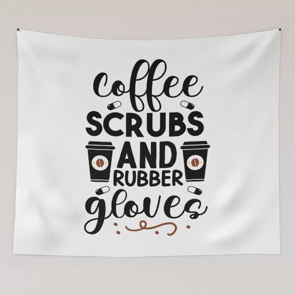 Item preview, coffee scrubs and rubber gloves designed and sold by Mographic997.