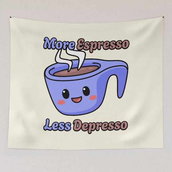 Item preview, More Espresso Less Depresso Cute Coffee Mug designed and sold by PMCreative.