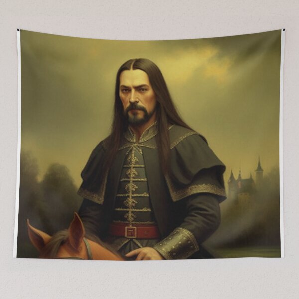 Item preview, Vlad Dracul Horseback Castle Portrait designed and sold by TheDarkWardrobe.