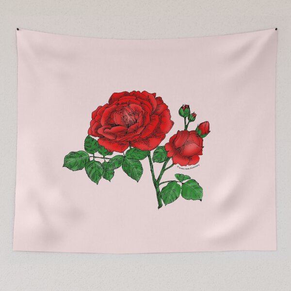 Item preview, Bright Red Globular Rose Bloom Full 26-40 Petals In 3+ Rows designed and sold by Rachael Taylor.
