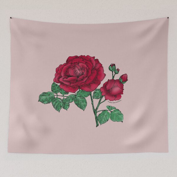 Item preview, Dark Red Globular Rose Bloom Full 26-40 Petals In 3+ Rows designed and sold by Rachael Taylor.