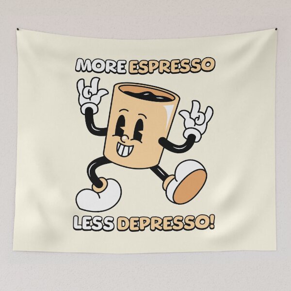Item preview, More Espresso Less Depresso Cute Coffee Cup designed and sold by PMCreative.