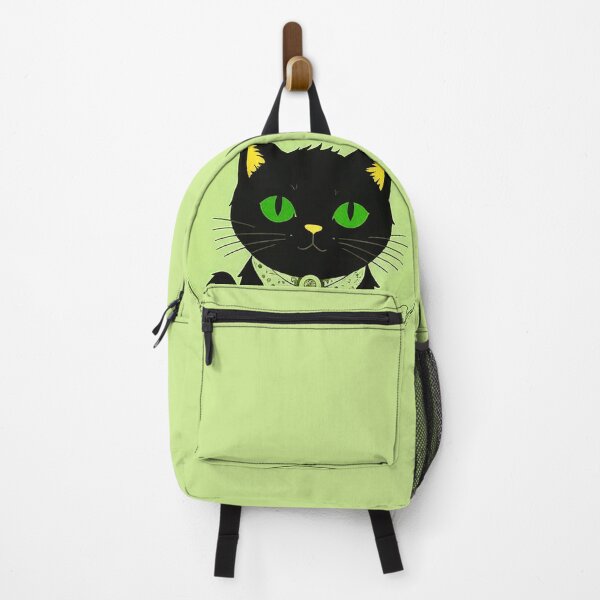 Item preview, Cute Black Cat In Chinese Style Grassy Green designed and sold by SassyArtistry.