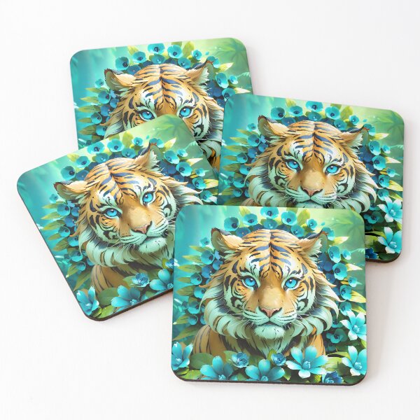 Item preview, Majestic Tiger in the Floral Jungle designed and sold by TUMBAJULCA.