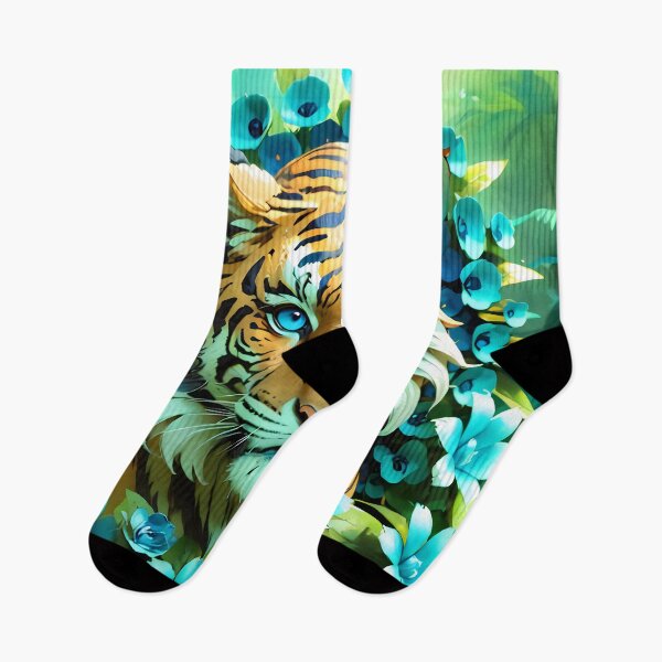 Item preview, Majestic Tiger in the Floral Jungle designed and sold by TUMBAJULCA.