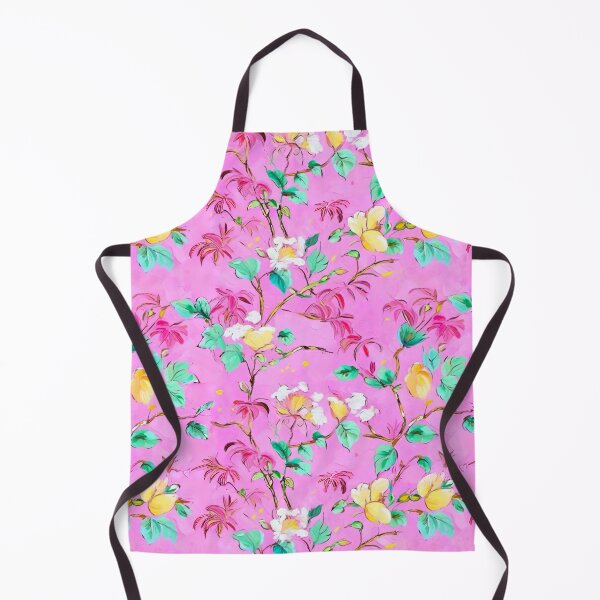 Artikelvorschau, Chinoiserie-Zitronen und Zitronenblüten auf adrettem Rosa entworfen und verkauft von SophieClimaArt.