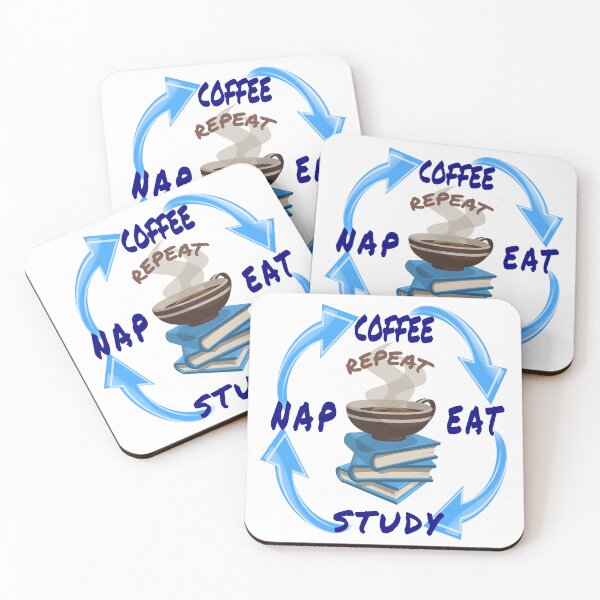 Item preview, Eat Study Nap Coffee and Repeat. Student life fun art.  designed and sold by Verle-art.