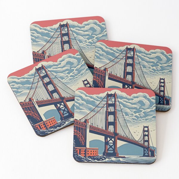 Item preview, Golden Gate Bridge Wood Block Print designed and sold by RapTops.