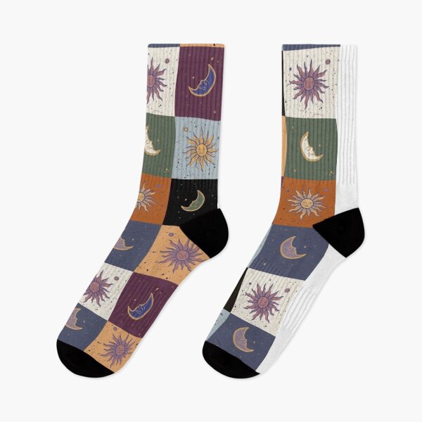 Item preview, Sun and Moon Celestial Patchwork Pattern designed and sold by WitchyHippy.