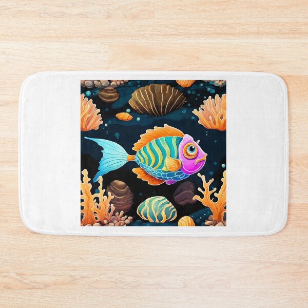 Item preview, Seabed, shells, rocks, fish green purple orange BD designed and sold by janjacbu.