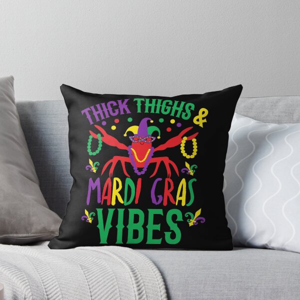 Item preview, thick thighs mardi gras vibes, Crawfish Funny Carnival Party Gift Idea designed and sold by Empiredesigner3.