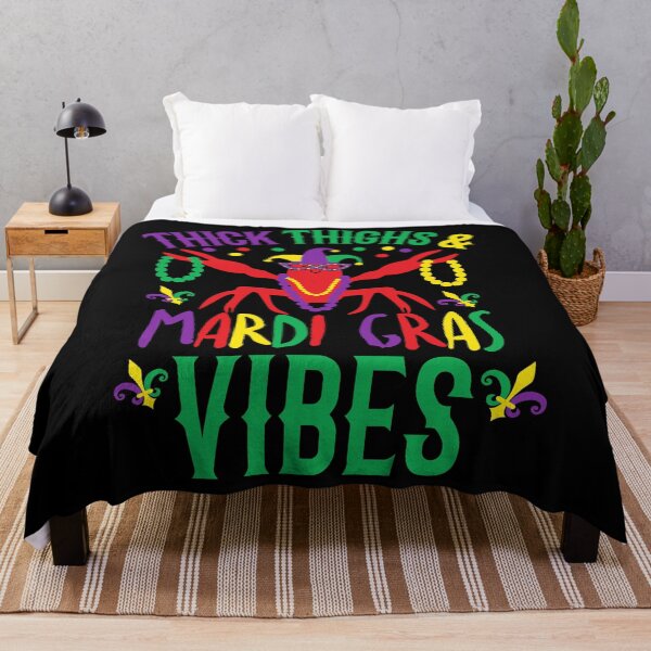 Item preview, thick thighs mardi gras vibes, Crawfish Funny Carnival Party Gift Idea designed and sold by Empiredesigner3.