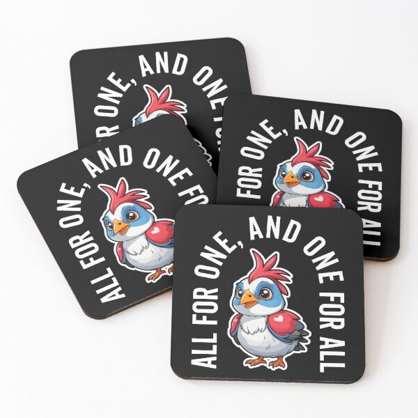 Item preview, Motivational Cute Quail - All for One, One for All - Unity designed and sold by wingstar.