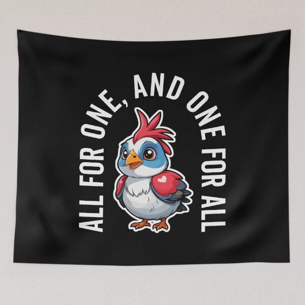 Item preview, Motivational Cute Quail - All for One, One for All - Unity designed and sold by wingstar.
