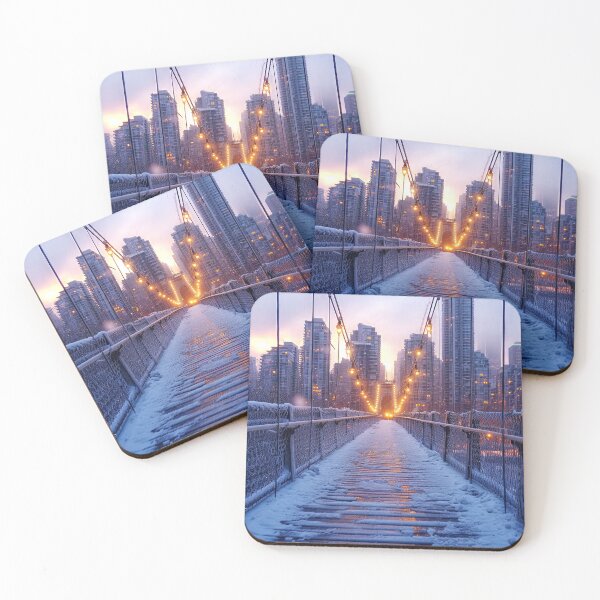 Item preview, A City Pedestrian Bridge in Winter - Landscape designed and sold by jecphotography and art.