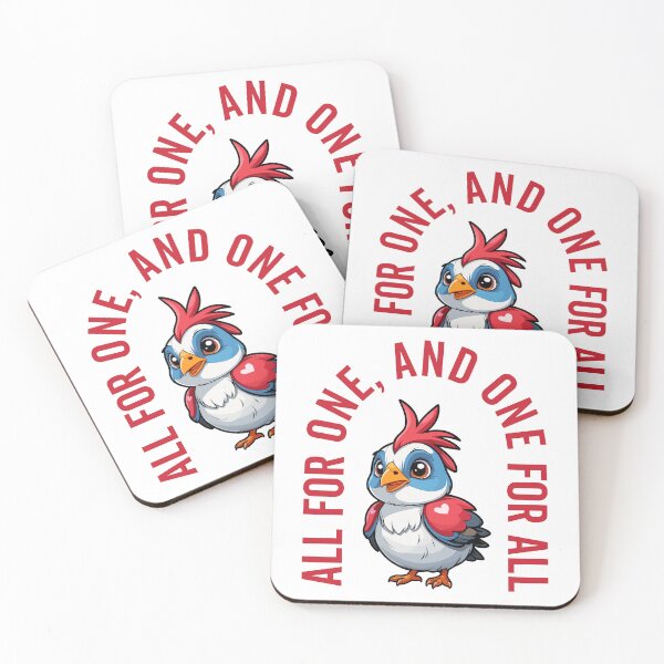 Item preview, Motivational Cute Quail - All for One, One for All - Unity designed and sold by wingstar.