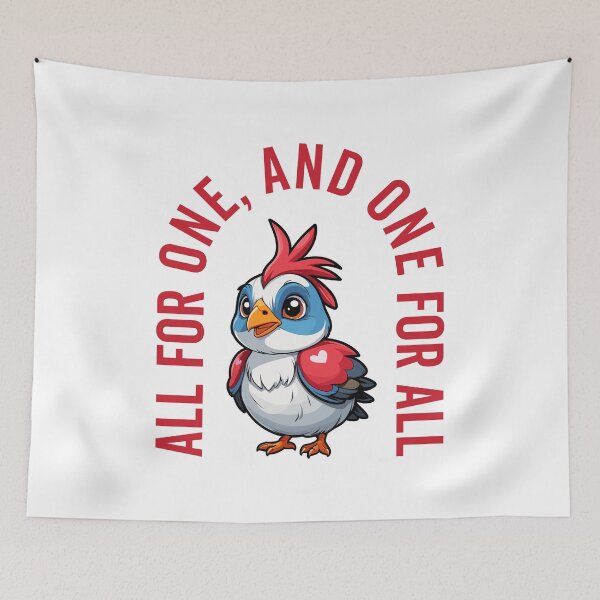 Item preview, Motivational Cute Quail - All for One, One for All - Unity designed and sold by wingstar.