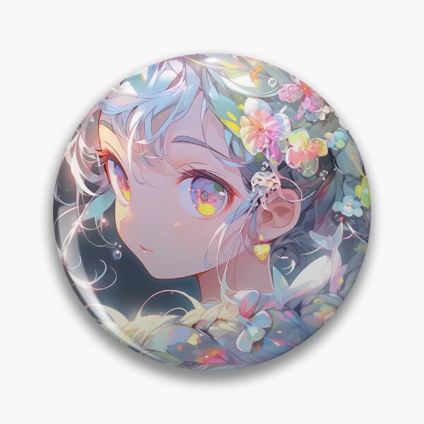 Item preview, Floral Twintails Anime Girl designed and sold by bubblegoth.