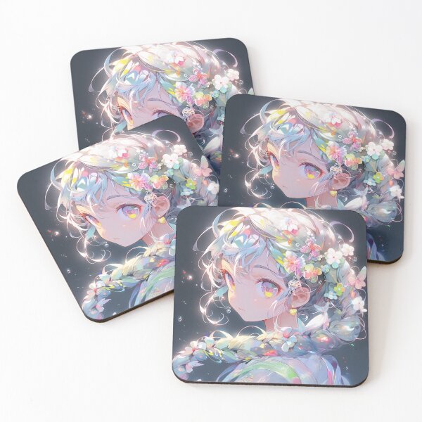 Item preview, Floral Twintails Anime Girl designed and sold by bubblegoth.