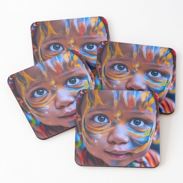 Item preview, Child's Gaze in Vivid Tribal Paint designed and sold by TchelArt.