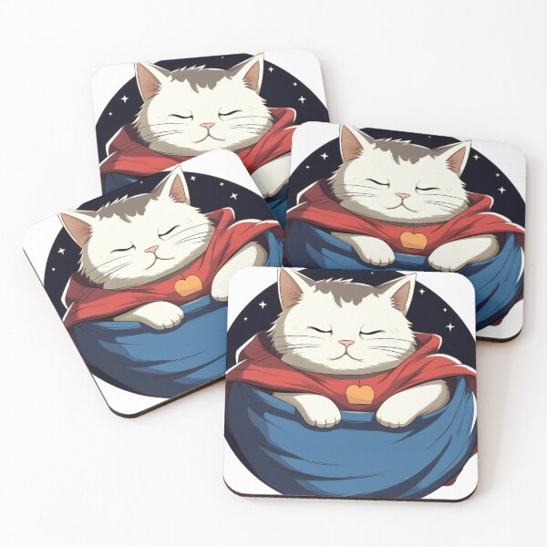 Item preview, Sleepy Super Cat: A Whimsical Blend of Cartoon Charm and Meme Magic designed and sold by geodedebit.